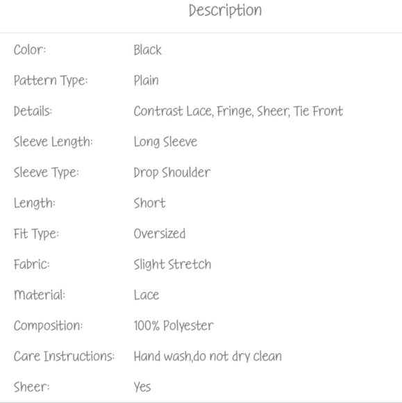 Plus Dolman Sleeve Tie Front Lace Kimono - Picture 3 of 5